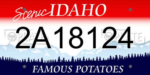 2A18124 Idaho License Plate