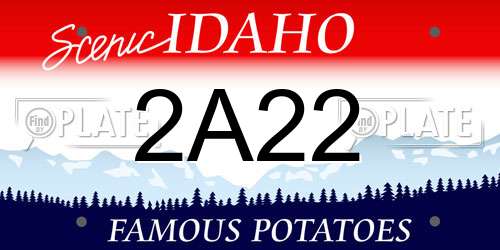 2A22 Idaho License Plate
