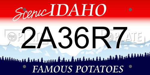 2A36R7 Idaho License Plate