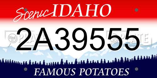 2A39555 Idaho License Plate