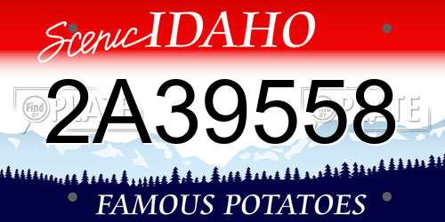 2A39558 Idaho License Plate