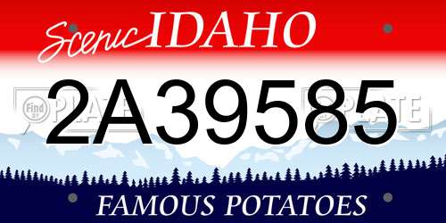 2A39585 Idaho License Plate