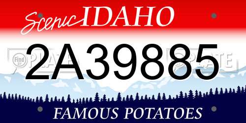 2A39885 Idaho License Plate