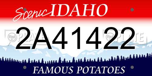 2A41422 Idaho License Plate