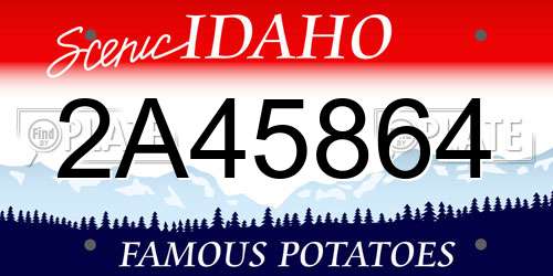 2A45864 Idaho License Plate