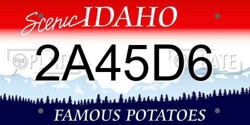 2A45D6 Idaho License Plate