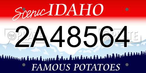 2A48564 Idaho License Plate