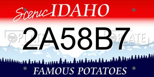 2A58B7 Idaho License Plate