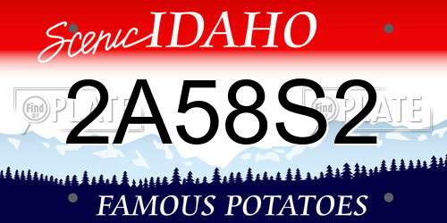 2A58S2 Idaho License Plate
