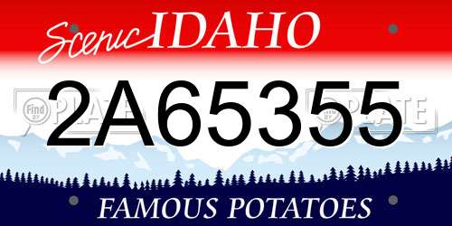 2A65355 Idaho License Plate