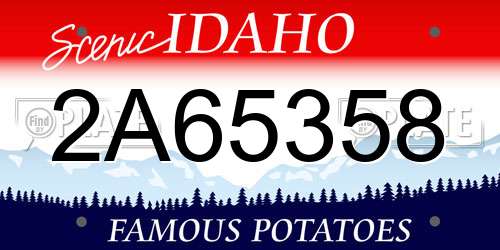 2A65358 Idaho License Plate
