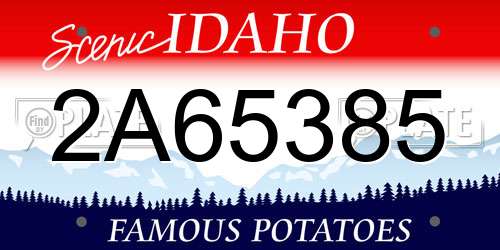 2A65385 Idaho License Plate
