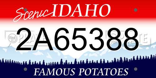 2A65388 Idaho License Plate