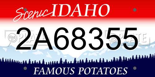 2A68355 Idaho License Plate