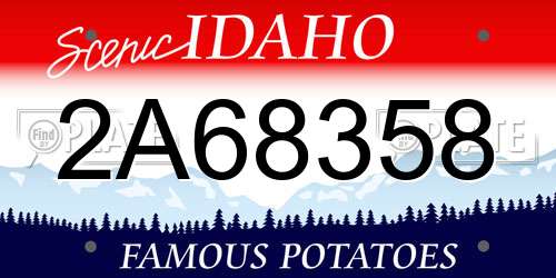 2A68358 Idaho License Plate