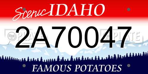 2A70047 Idaho License Plate
