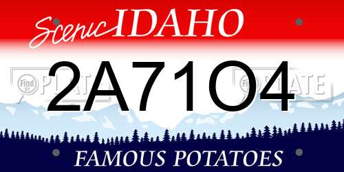 2A71O4 Idaho License Plate