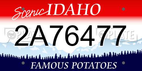2A76477 Idaho License Plate