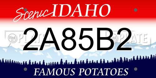 2A85B2 Idaho License Plate