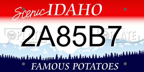 2A85B7 Idaho License Plate
