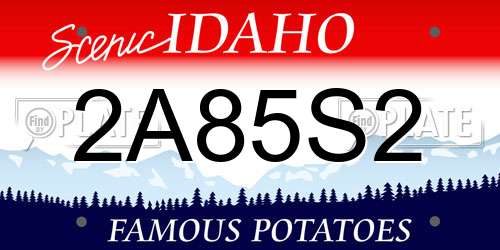 2A85S2 Idaho License Plate
