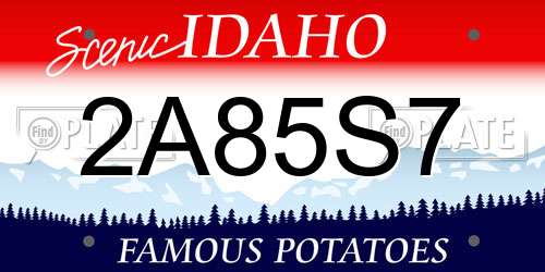 2A85S7 Idaho License Plate