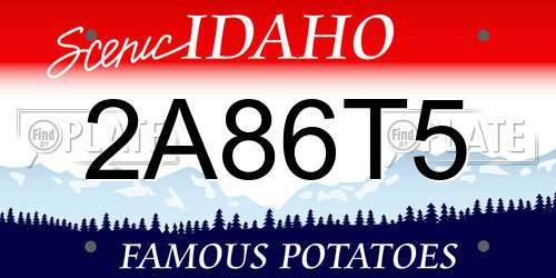 2A86T5 Idaho License Plate