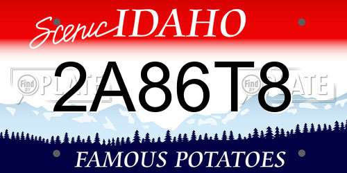 2A86T8 Idaho License Plate