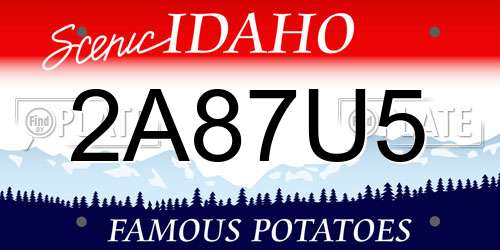 2A87U5 Idaho License Plate