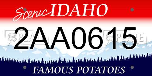 2AA0615 Idaho License Plate