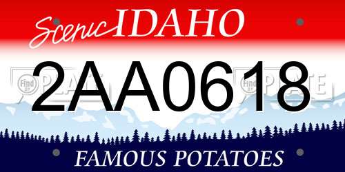 2AA0618 Idaho License Plate