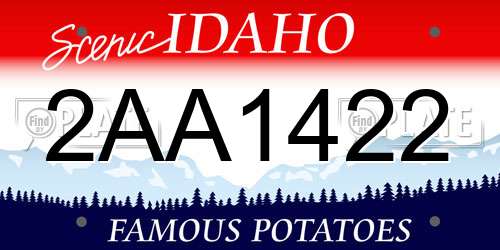 2AA1422 Idaho License Plate