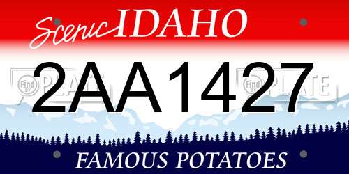 2AA1427 Idaho License Plate
