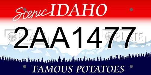2AA1477 Idaho License Plate