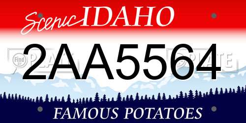 2AA5564 Idaho License Plate