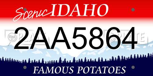 2AA5864 Idaho License Plate