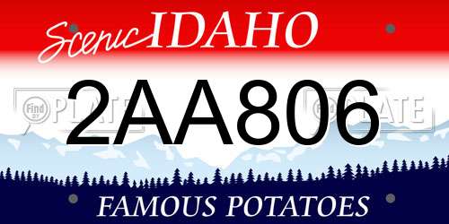 2AA806 Idaho License Plate