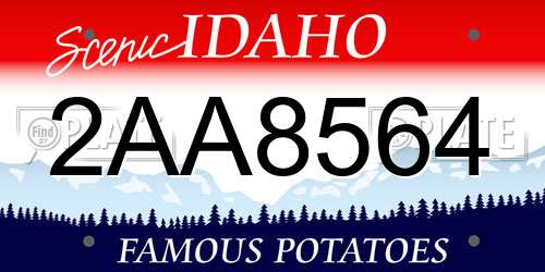 2AA8564 Idaho License Plate