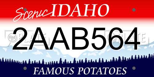 2AAB564 Idaho License Plate