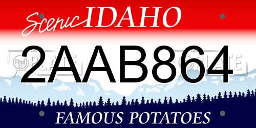 2AAB864 Idaho License Plate