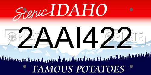 2AAI422 Idaho License Plate