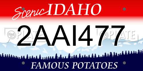 2AAI477 Idaho License Plate