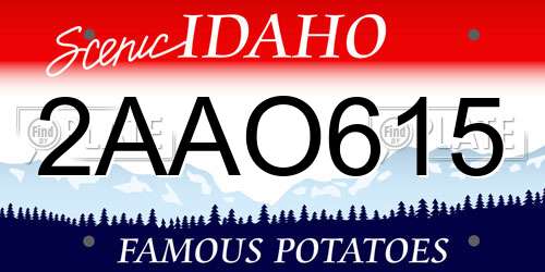 2AAO615 Idaho License Plate