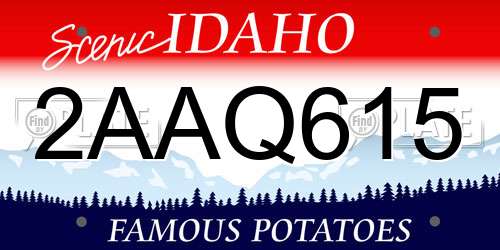 2AAQ615 Idaho License Plate