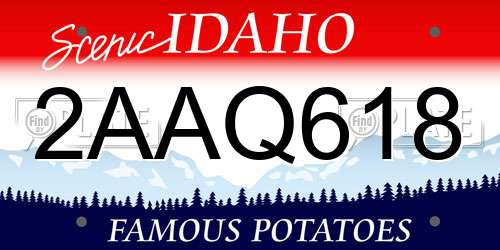 2AAQ618 Idaho License Plate