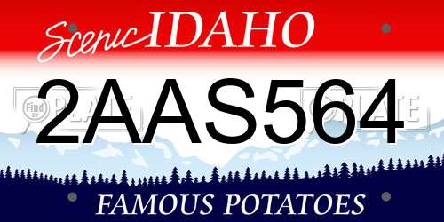 2AAS564 Idaho License Plate