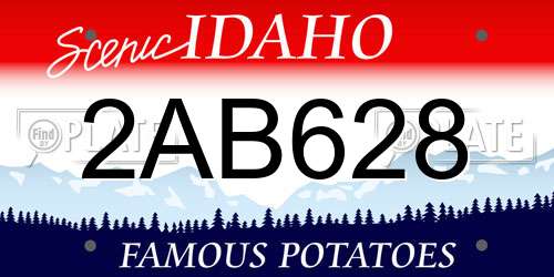 2AB628 Idaho License Plate