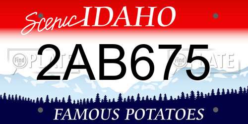 2AB675 Idaho License Plate