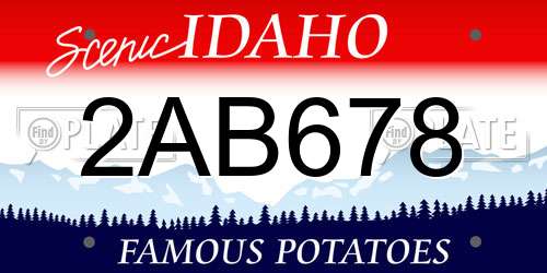 2AB678 Idaho License Plate