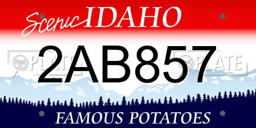2AB857 Idaho License Plate
